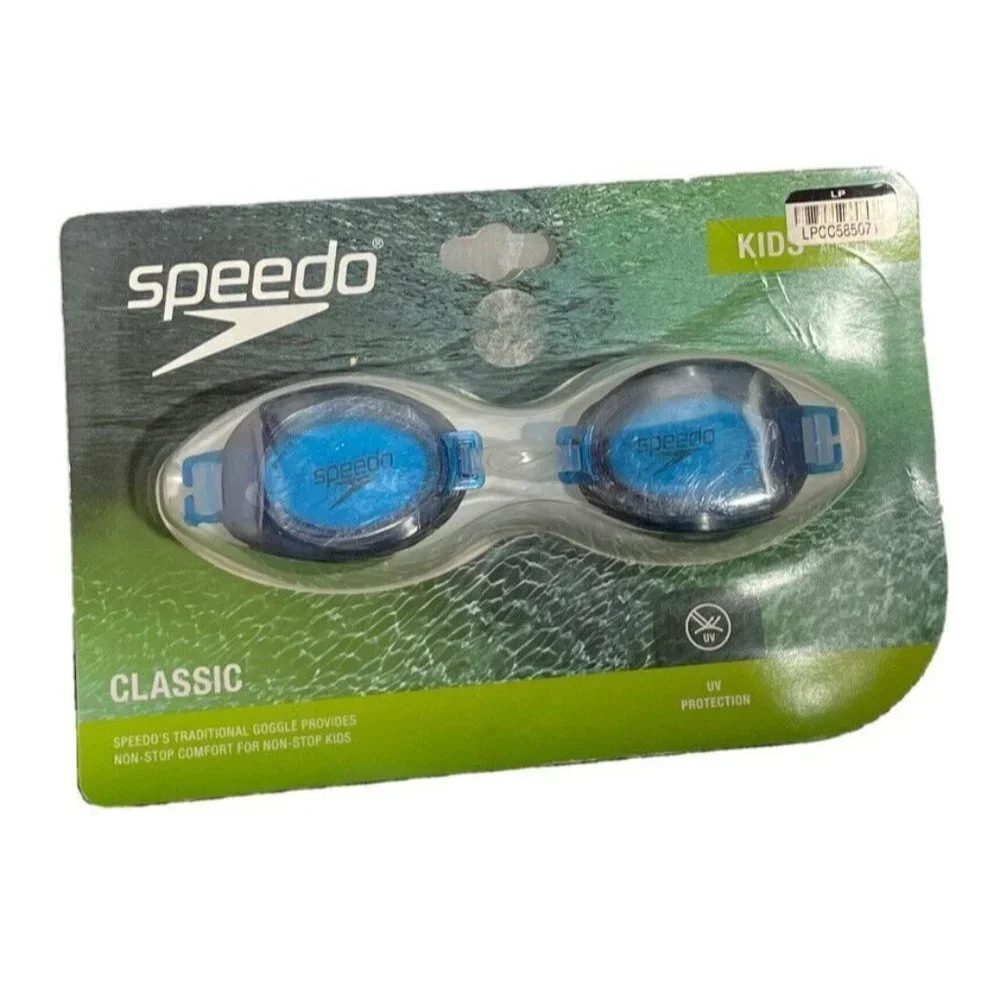 Speedo Swimming Goggles Kids 3-8 Classic Blue NEW UV‎ Protection